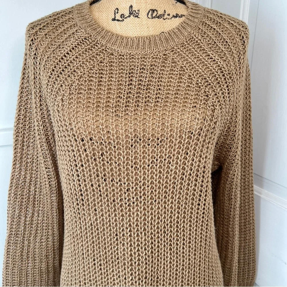 J. Crew Relaxed-Fit Tan Linen Beach Sweater